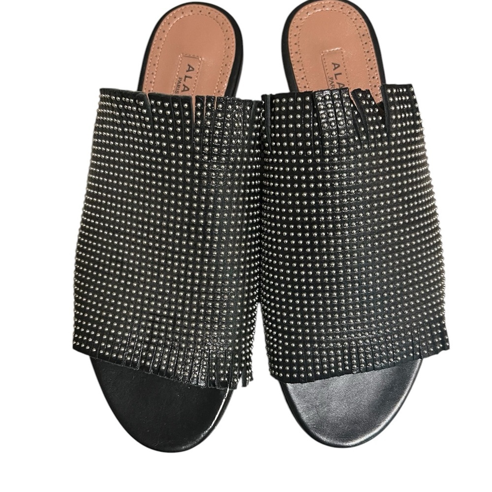 Alaia Black Studded Women's  Slide Sandals Size 5.5